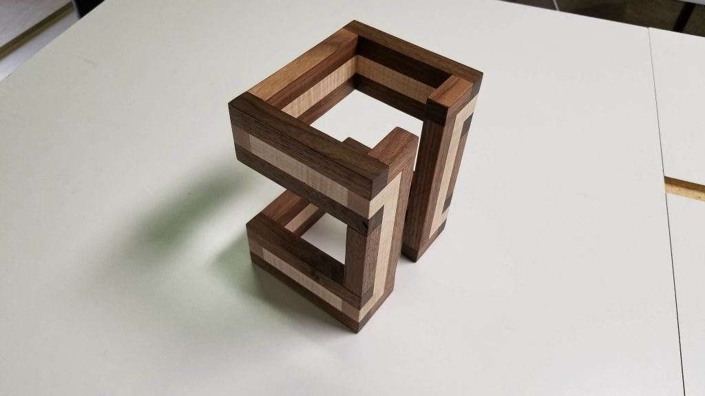Commissioned Orchid Display Base in Walnut and Maple