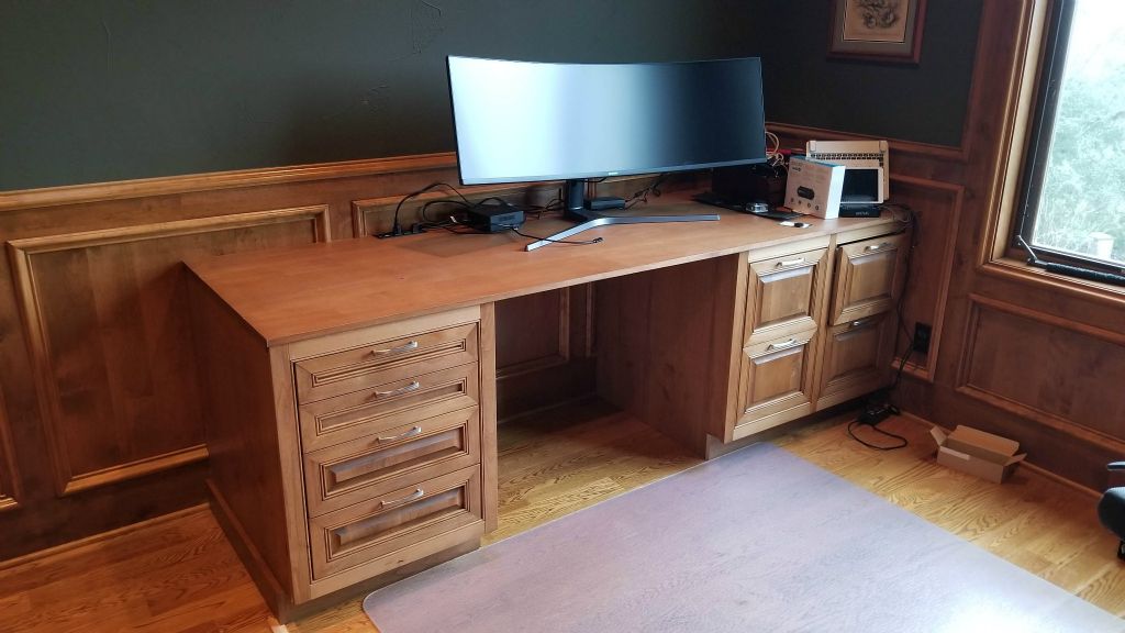 Custom Stained to Match Alder Raised Panel Office Desk