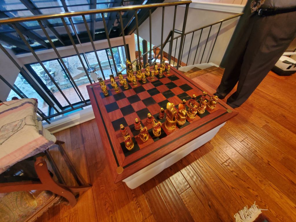 Custom Chessboard Ebony and Padauk with Brass nad Ebony Inlays