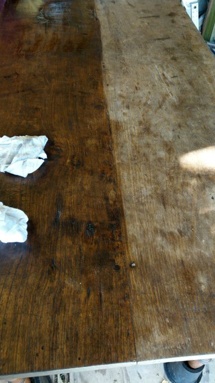 Early 1900's French-Polynesian Teak Table Restoration (Fire Damage) AFTER