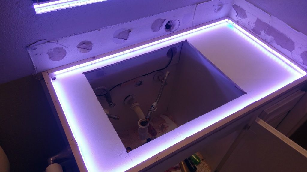 Leather White Translucent Marble LED Backlighting Array Setup