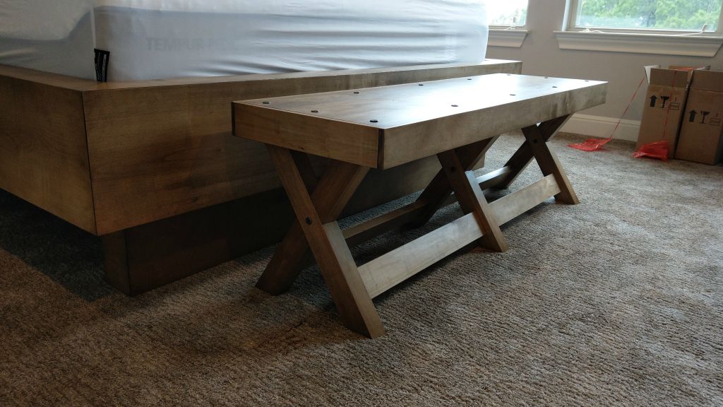 Maple Wall Panel with Mission Style Bench
