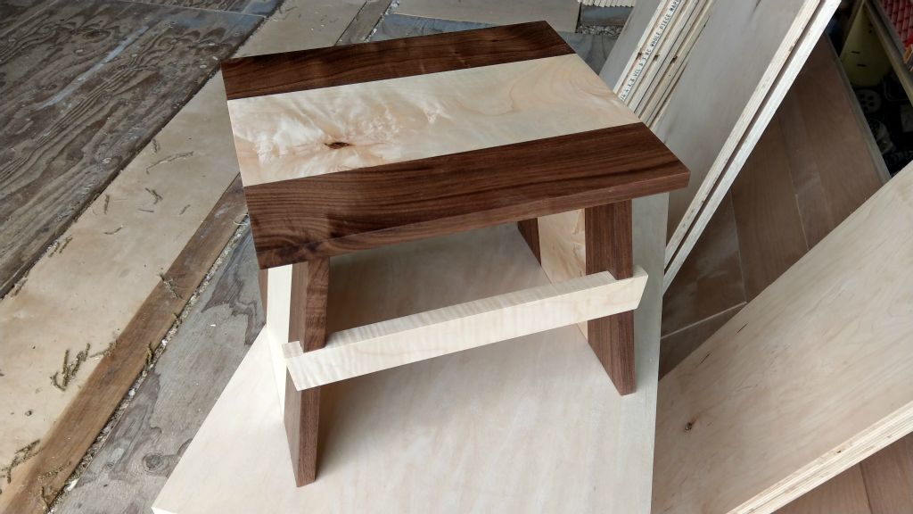 Special Maple and Walnut Stepstool, BOSSWoodworks Original Design
